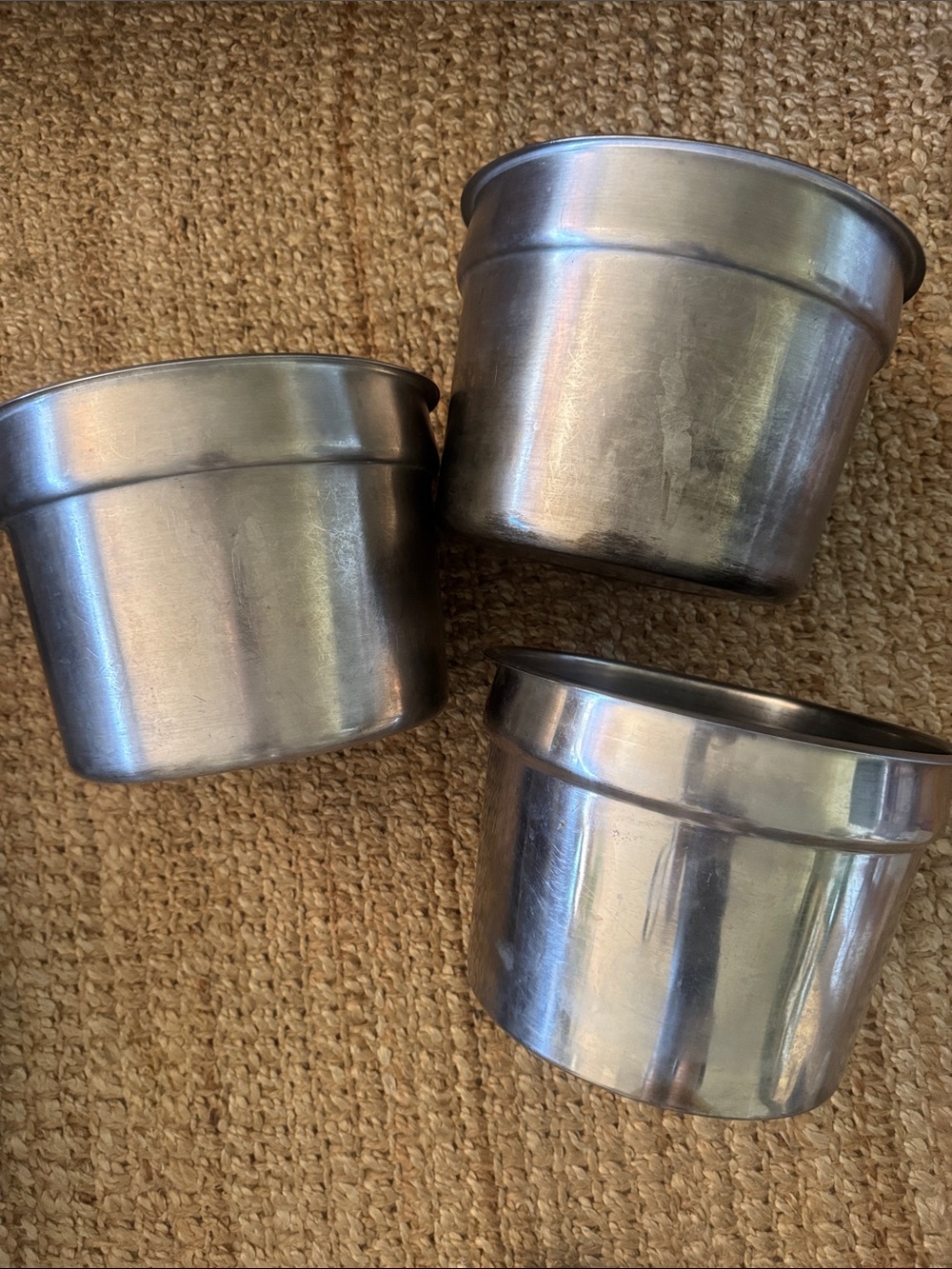 3 Stainless Steel Storage kitchen Bowls - Silver 11x11 inches